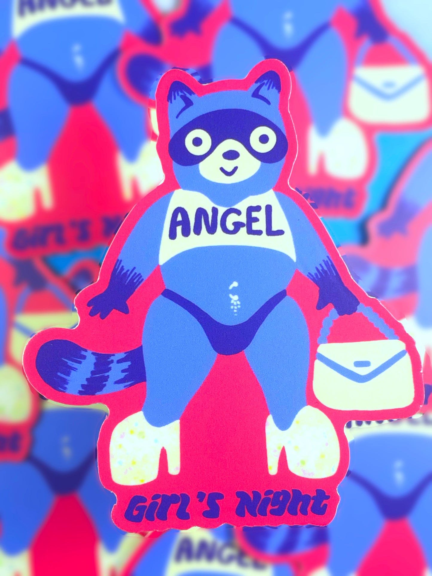 Girl’s Night Raccoon Sticker