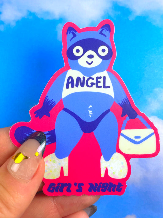 Girl’s Night Raccoon Sticker