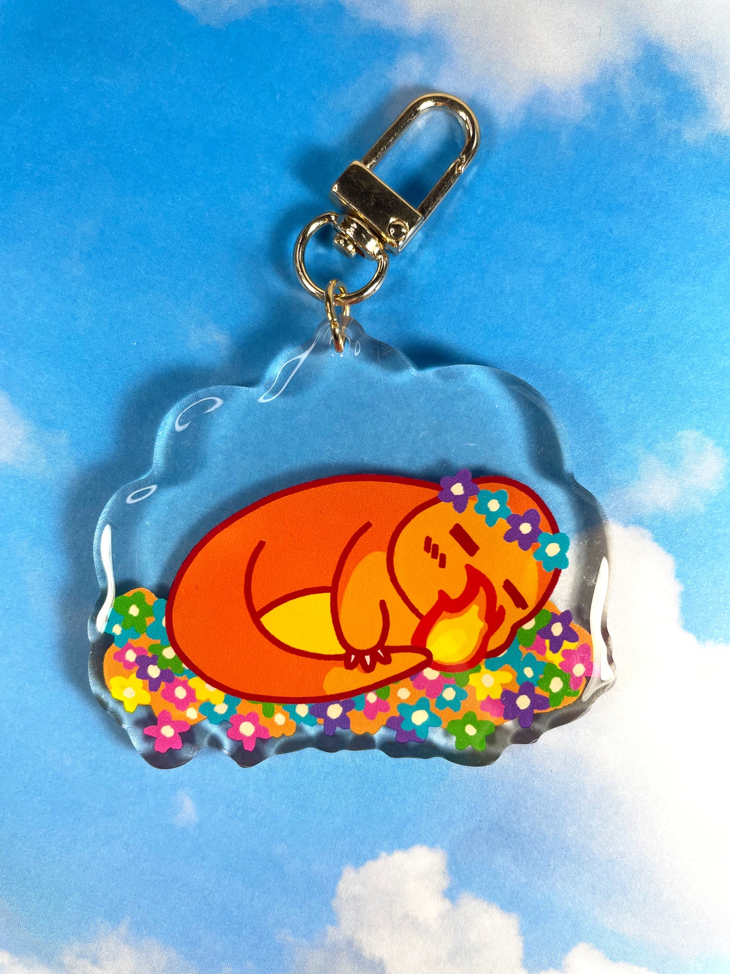 Sleepy Lizard Keychain