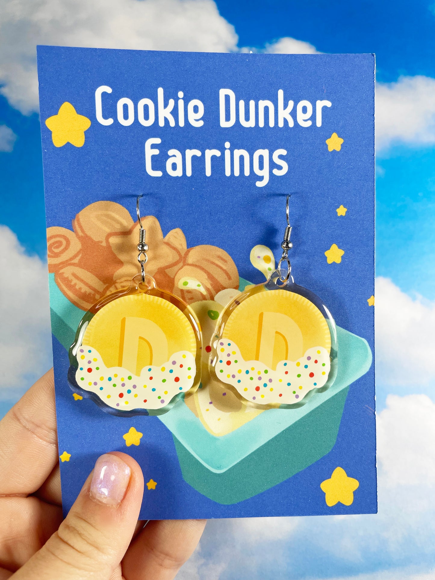 Rainbow Chip Cookie Dunker Earrings