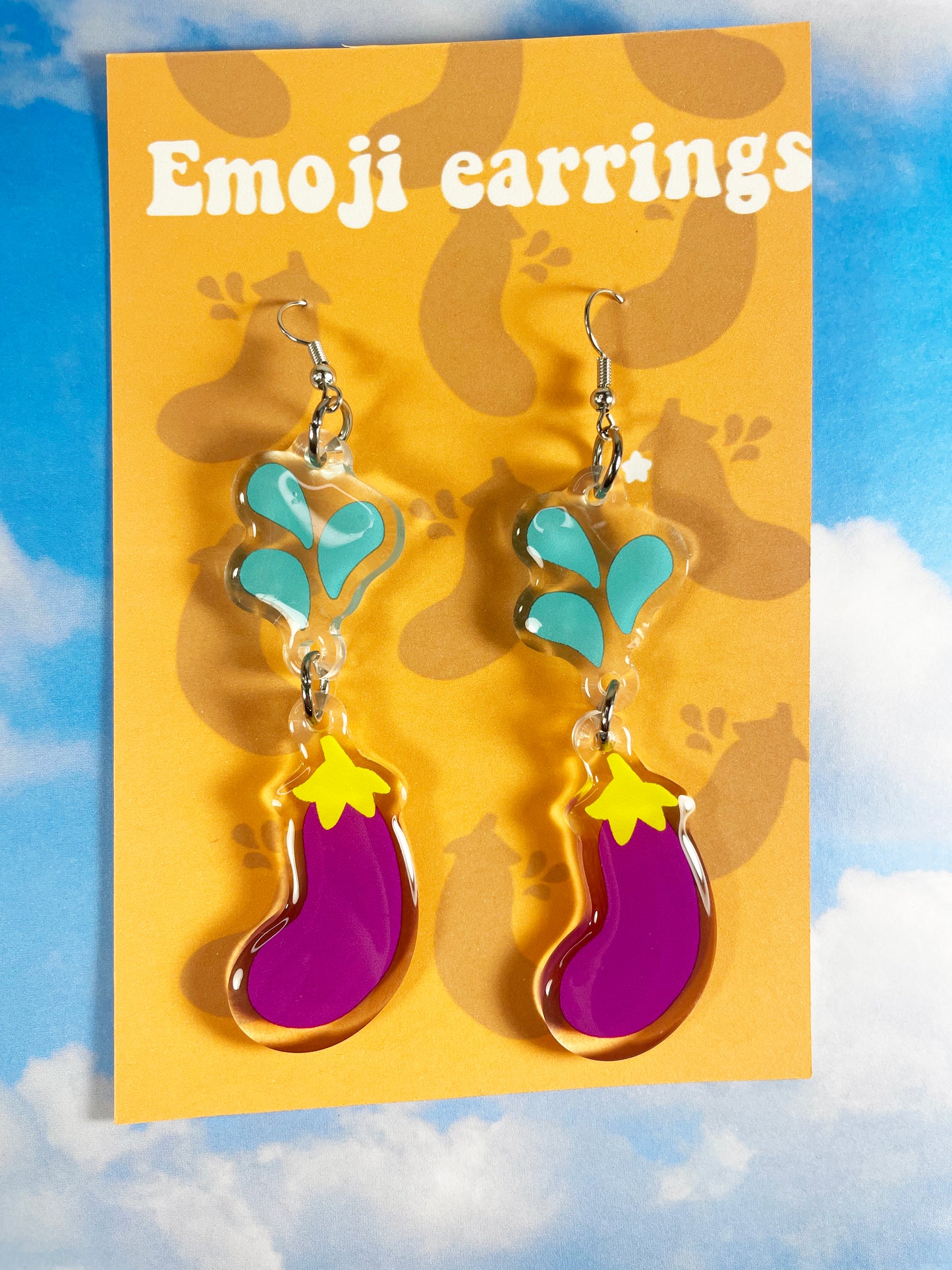 Eggplant Emoji Earrings