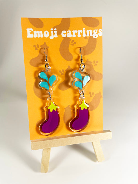 Eggplant Emoji Earrings