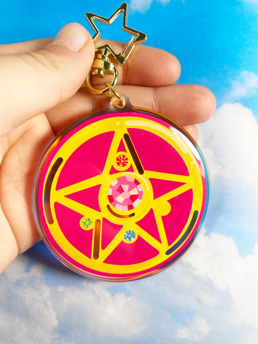 Moon Makeup Rainbow Keychain