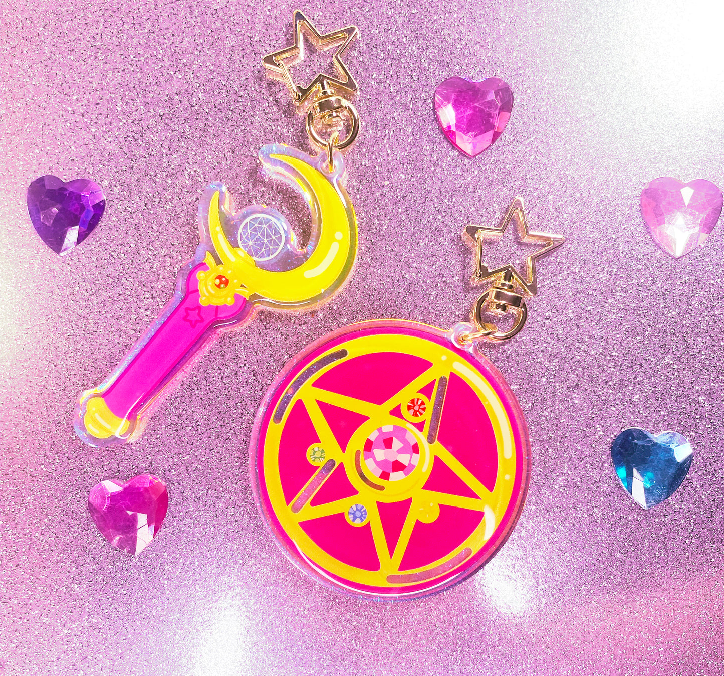 Moon Makeup Rainbow Keychain