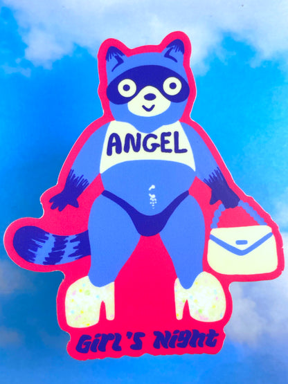 Girl’s Night Raccoon Sticker
