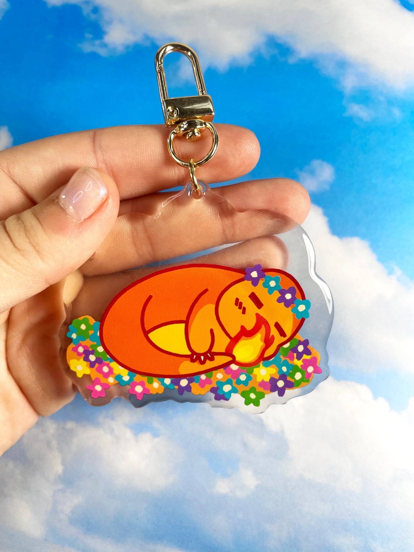 Sleepy Lizard Keychain