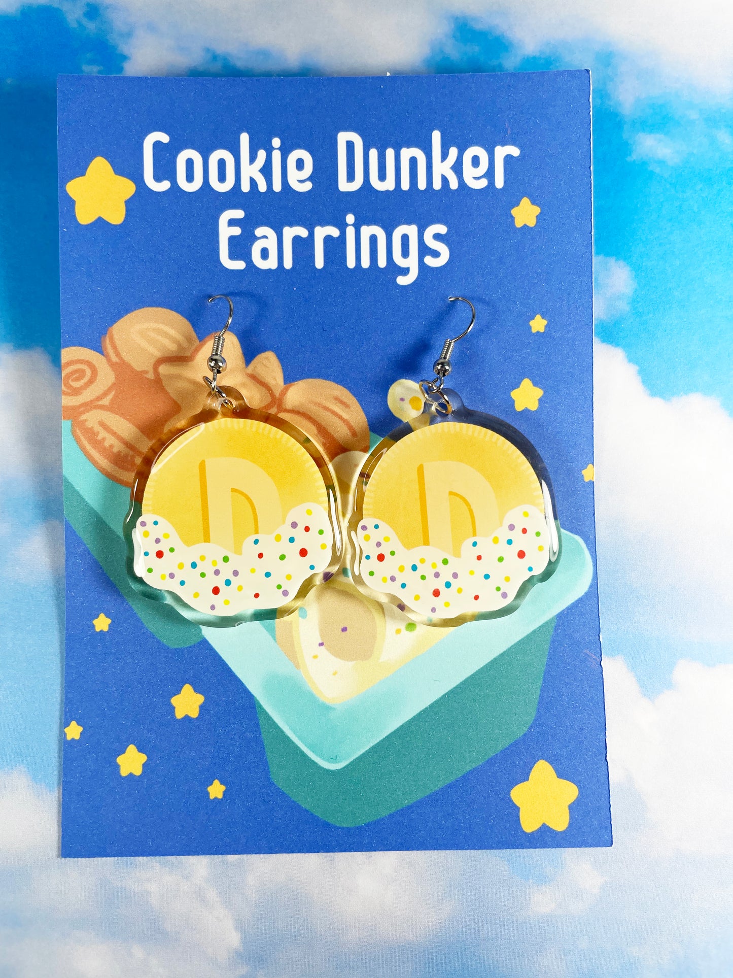 Rainbow Chip Cookie Dunker Earrings