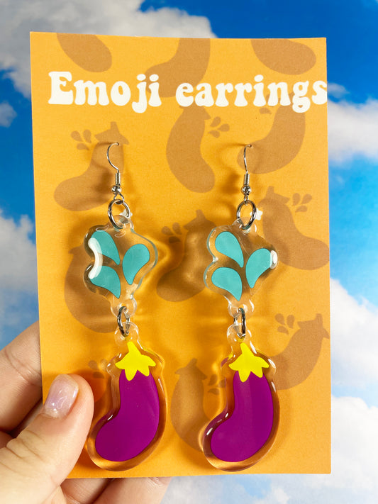 Eggplant Emoji Earrings