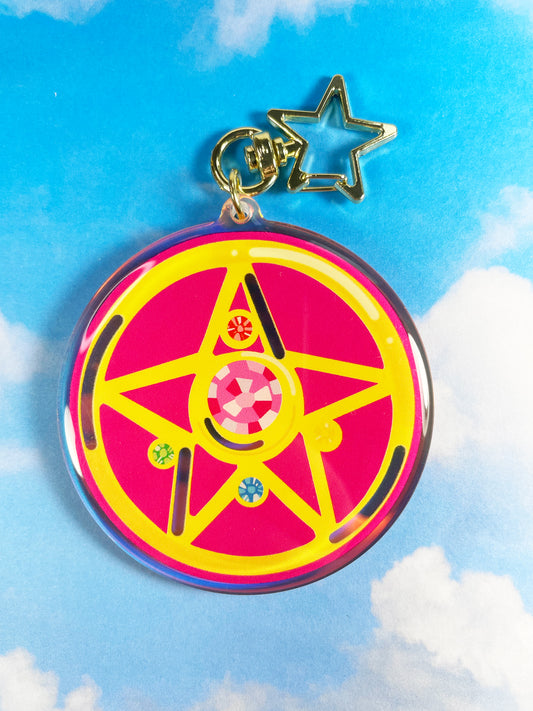 Moon Makeup Rainbow Keychain