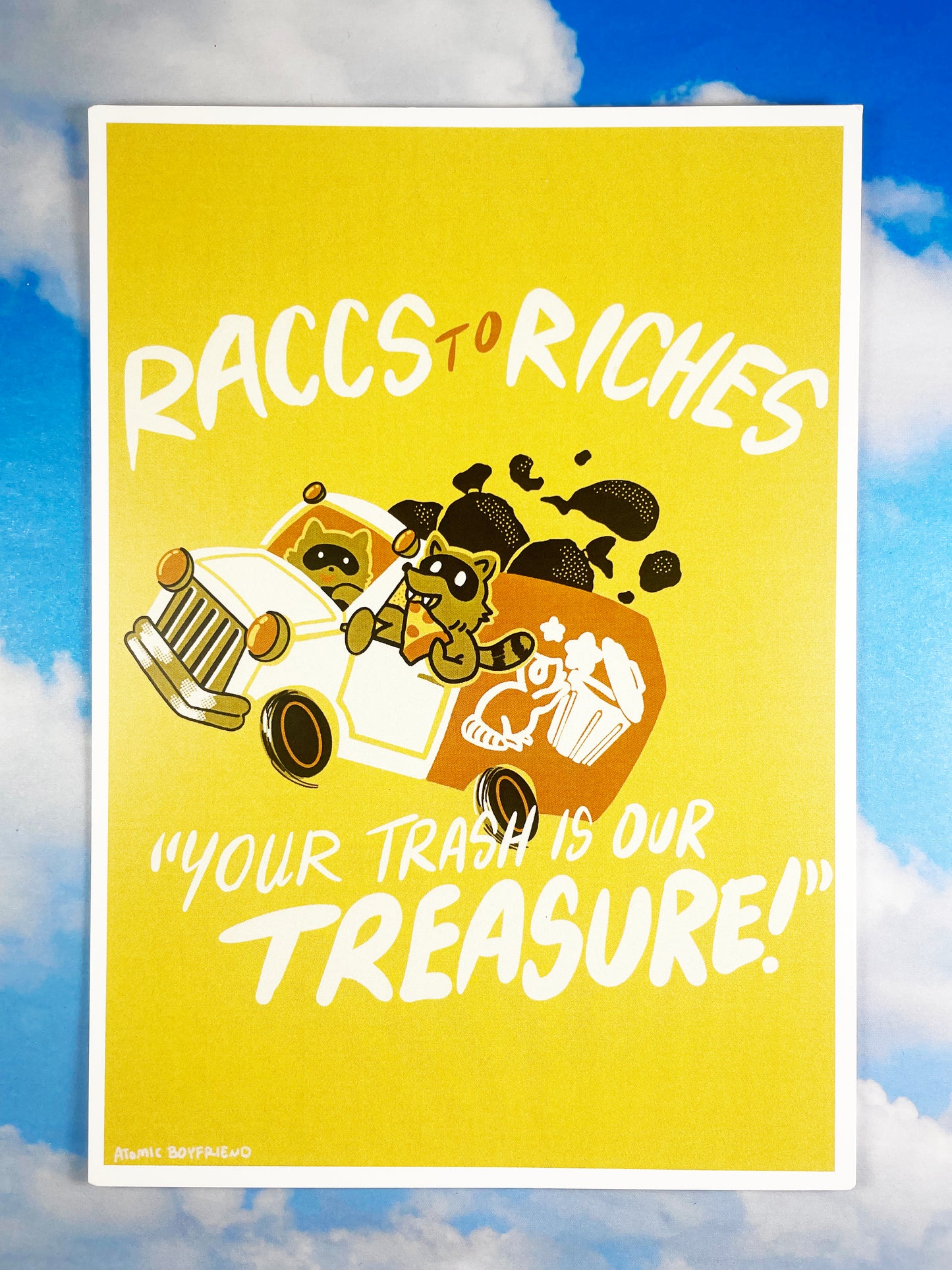 Raccoon Trash Service Mini Print