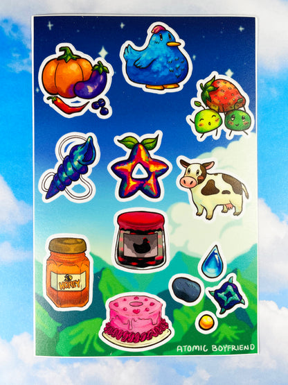 Farming Game Sticker Sheet