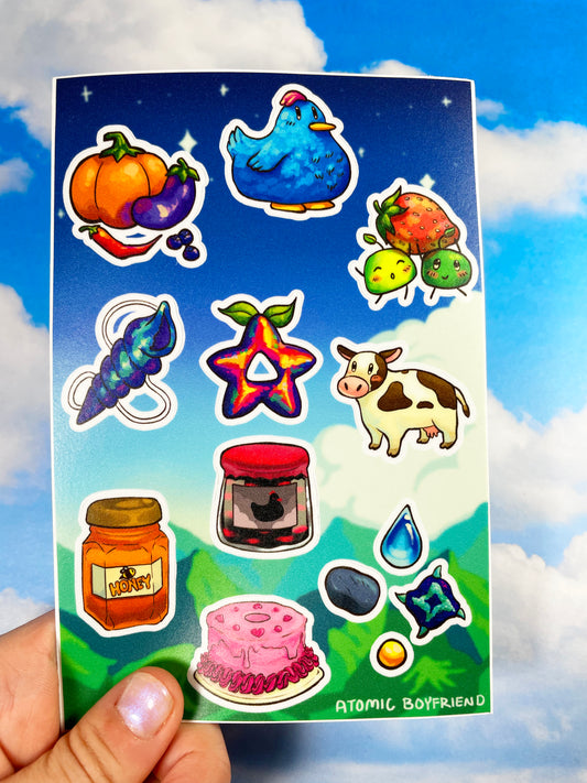 Farming Game Sticker Sheet