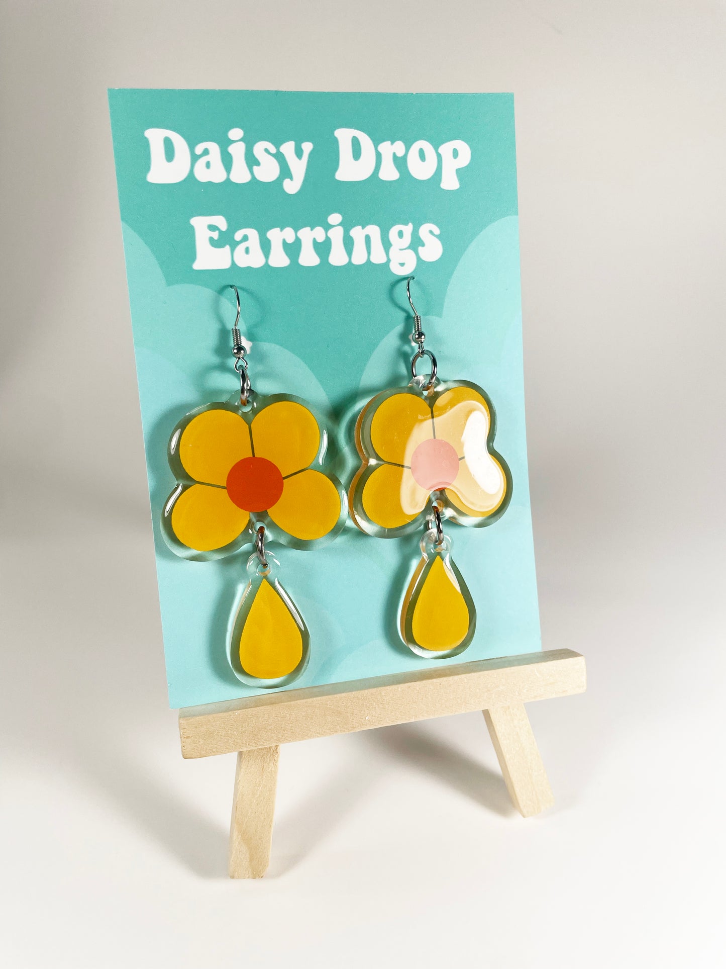 Yellow Daisy Drop Earrings
