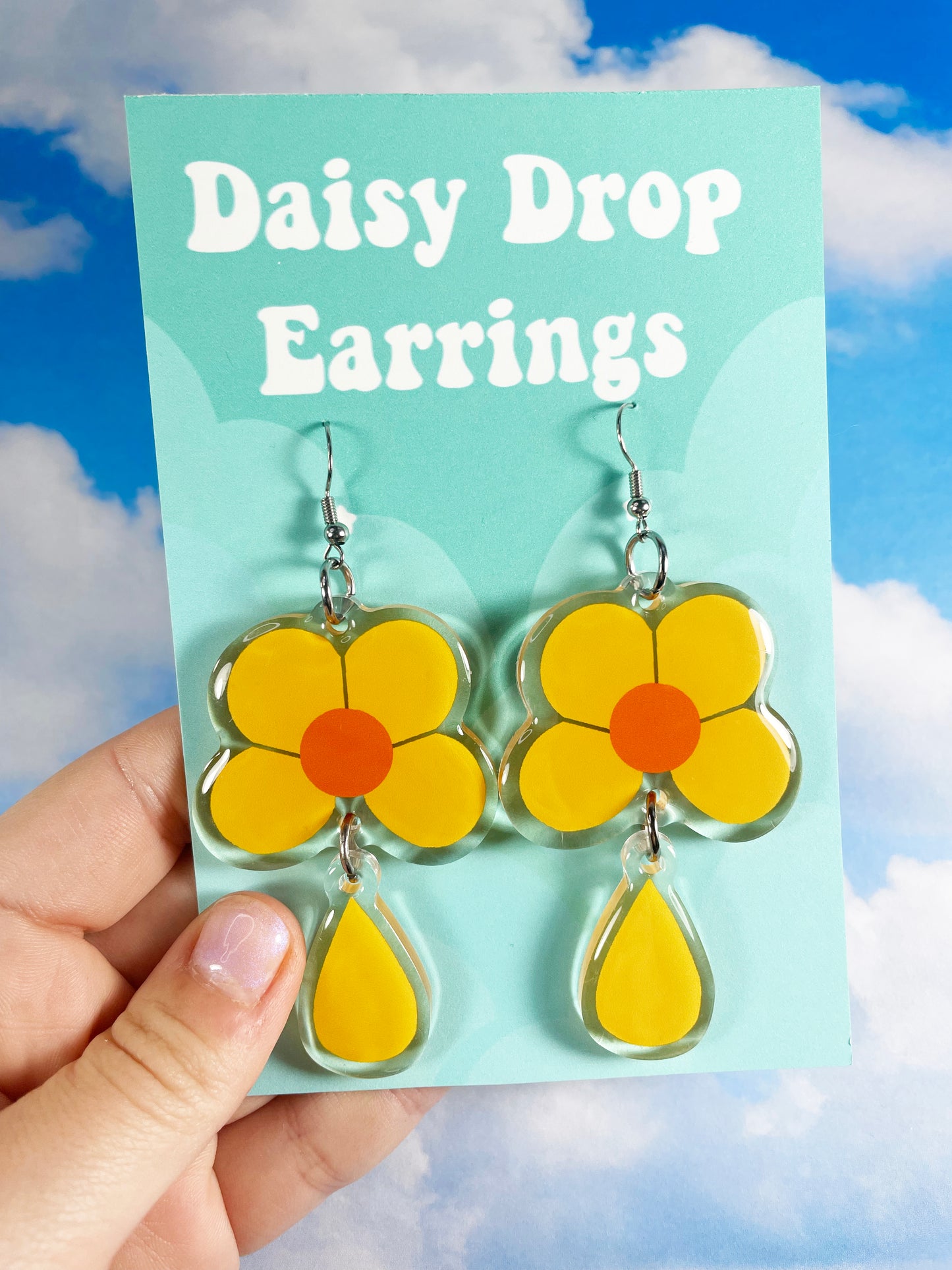 Yellow Daisy Drop Earrings